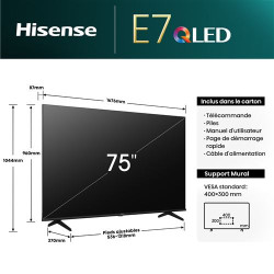 "Hisense 75E7Q 75" 4K UHD QLED - Qualité d'image supérieure | Achetez maintenant"